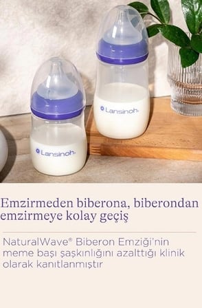 Lansinoh Natural Wave Biberon ve Biberon Emziği 160 ml