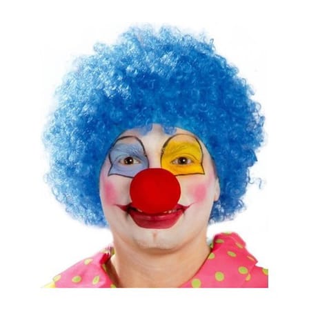 Mavi Renk Kıvırcık Afro Palyaço Seti alithestereo