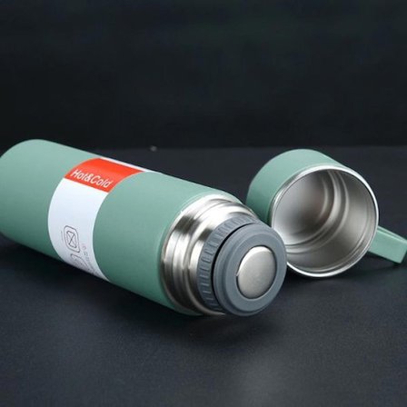 Paslanmaz Çelik Bardaklı Termos Seti 500 ML alithestereo