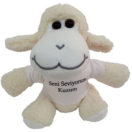 Trendexa Peluş Kuzu Hediyelik Ürün Tişörtlü (24 cm)