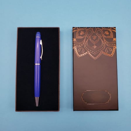 Trendexa Mavi Touchpen Metal Kalem Kutulu Hediyelik Ürün