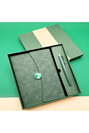 Çizgili Defter Ve Metal Kalem Seti