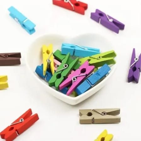 100lü Renkli Ahşap Mandal Seti 2.5 cm
