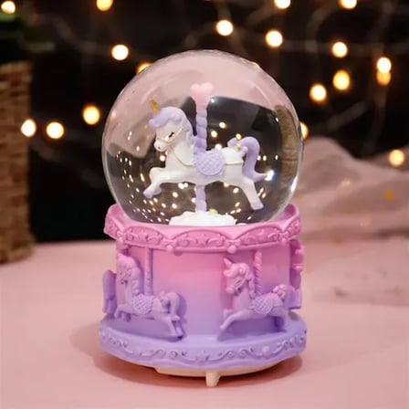 Orta Boy Işıklı Unicorn Kar Küresi