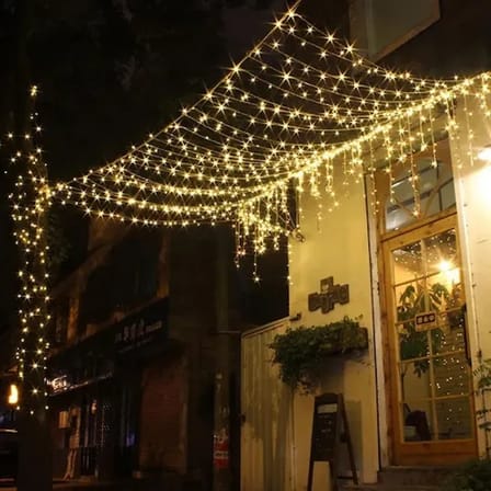 10m 100 LED Damla Uçlu Beyaz Işık Şeffaf Kablo