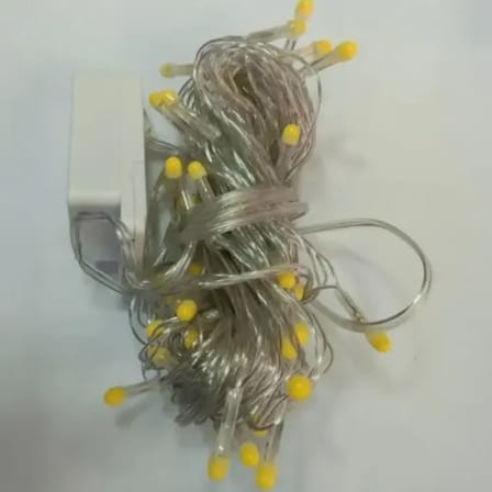 10m 100 LED Damla Uçlu Beyaz Işık Şeffaf Kablo