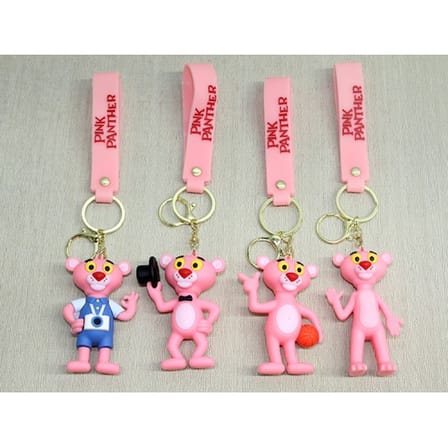 Pembe Panter Silikon Anahtarlık