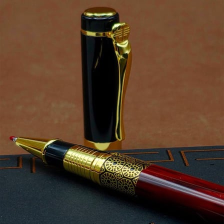 Trendexa Yeni Model Metal Roller Kalem Altın Detaylı Çok Renkli Desenli Hediyelik Ürün