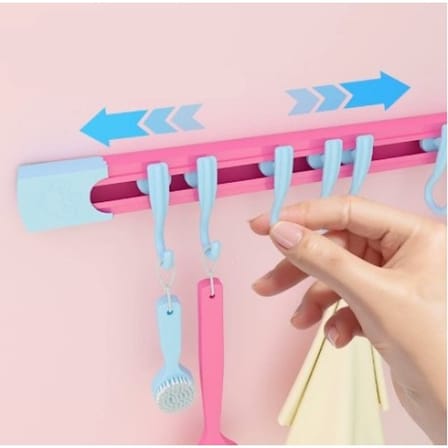 10 Kancalı Raylı Mutfak ve Banyo Düzenleyici Askı 30 cm