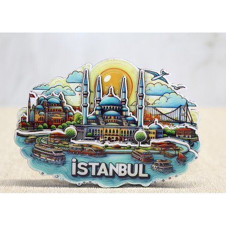 Ahşap İstanbul Temalı Magnet