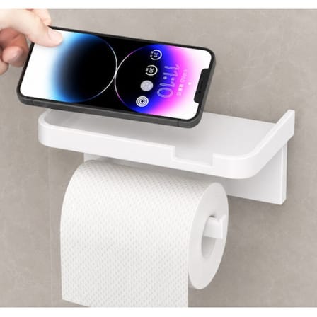 Raflı Yapışkanlı Tuvalet Kağıdı Askılığı