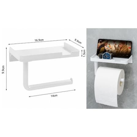 Raflı Yapışkanlı Tuvalet Kağıdı Askılığı
