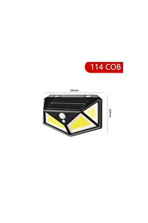 Hareket Sensörlü Bahçe Lambası 114 Led 3 Mod