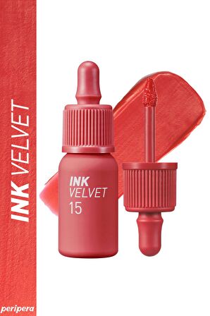 Yüksek Pigmentli, Kadife Görünümlü, Gün Boyu Kalıcı Tint Peripera Ink Velvet (15 Beauty Peak Rose)