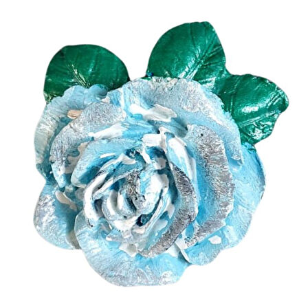 Uretti - Ayşe 7362 5735 El Yapımı Minik 2'li Mavi - Bordo Renk Gül Magnet - 6 x 7 cm