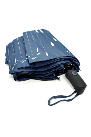 Marlux Mavi Desenli Tam Otomatik Unisex Şemsiye