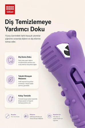 Dumbbell Heads Hippo Köpek Oyuncağı | Sesli, Ödül Maması Hazneli, Doldurulabilir, Dayanıklı Kauçuk, Diş Temizlemeye Yardımcı