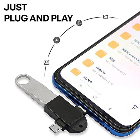 Micro Usb Type-c 3 In 1 Dönüştürücü Çevirici Adaptör Otg