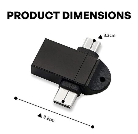 Micro Usb Type-c 3 In 1 Dönüştürücü Çevirici Adaptör Otg