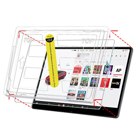 TESLA JUNİPER 15,4'' BLUE LIGHT Ekran Koruyucu AR Oleofobik Uygulama Aparatlı Temperli Cam ÖN+ARKA