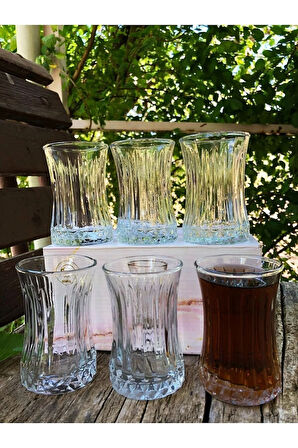 6 Lı Cam Çay Bardağı 6 Lı Cam Çay Bardağı Elysia model 160 ML ithal ÇAY BARDAĞI