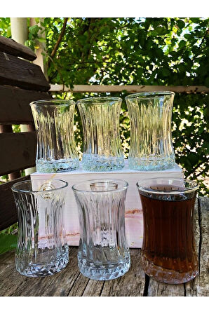 6 Lı Cam Çay Bardağı 6 Lı Cam Çay Bardağı Elysia model 160 ML ithal ÇAY BARDAĞI