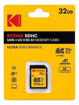 Kodak 32GB Sd Hafıza Kartı Uhs-I U3 V30 A1 Class 10 4K Ultra Hd Memory Card