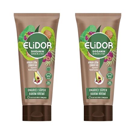 Elidor Doğanın Enerjisi Onarıcı Süper Saç Bakım Kremi Avokado ve Üzüm Çekirdeği Yağı 170 Ml X 2 Adet