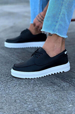506 Siyah Erkek Saraclı Casual Ayakkabı