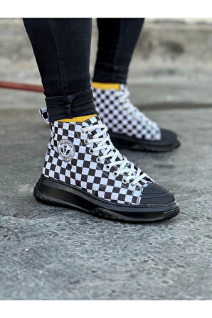 017 Damalı Erkek Yarım Bilek Casual Ayakkabı