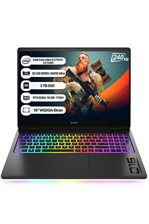 HP Omen Max B92QYEA Intel Core Ultra 9 275HX 13 TOPS 32GB 1TB SSD RTX5080-16GB Freedos 16" WQXGA 240Hz Taşınabilir Bilgisayar