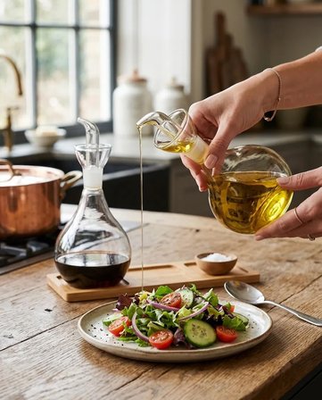 2li Düz Tombul Borosilikat Cam Yağdanlık ve Sirkelik Seti Bambu Standlı 750 ml