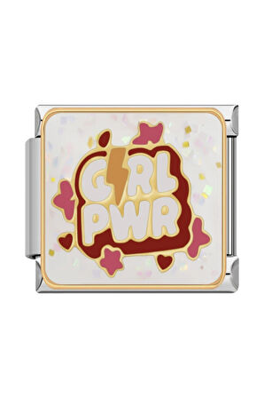 Kız Gücü Şimşek (Girl Power) Çelik İtalyan Charm