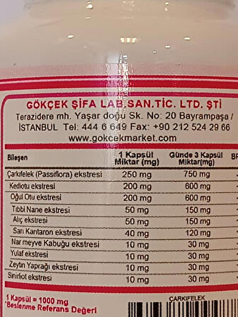 Çarkıfelek Kapsül (PASSİFLORA INCARNATA CAPSULE)