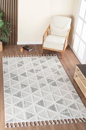 Norway Vl Bukleli Premium Yumuşak Peluş Post Iskandinav Oturma Odası Salon Halısı 68107a Gri
