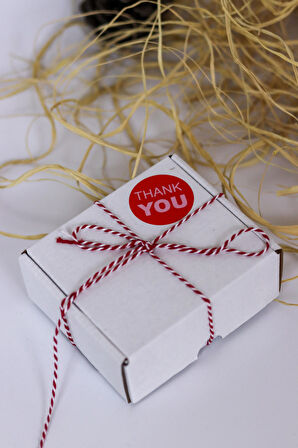 Thank You Kırmızı 40 mm Yuvarlak Yapışkanlı Sticker Etiket 120 Adet