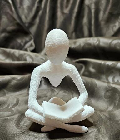 Meditasyon Modern Biblo Masa Üstü Mermer Görünümlü Beyaz Plastik 2 Heykel10 Renk Tek Ebat Beden