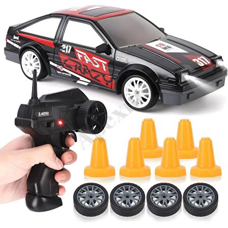 2.4GHz Uzaktan Kumandalı 4x4 1:24 Ölçek 15 Km Hız Yapan 3.7V Şarjlı Oyuncak Drift Aracı