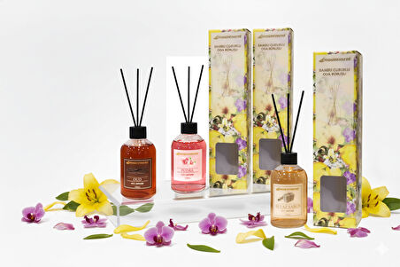 100 Ml 3’lü Çubuklu Oda Kokusu Seti – Ud, Pudra, Beyaz Sabun