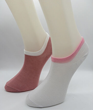 CİHO SOCKS Pamuklu 12 Çift KADIN Renkli Görünmez Sneaker  Çorap