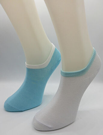 CİHO SOCKS Pamuklu 12 Çift KADIN Renkli Görünmez Sneaker  Çorap