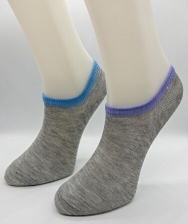 CİHO SOCKS Pamuklu 12 Çift KADIN Renkli Görünmez Sneaker  Çorap