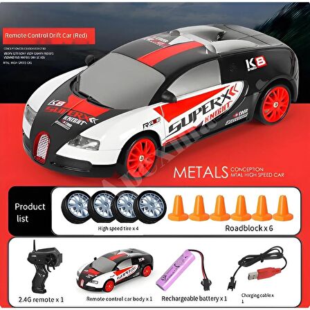 2.4GHz Uzaktan Kumandalı 4x4 1:24 Ölçek 15 Km Hız Yapan 3.7V Şarjlı Oyuncak Drift Aracı