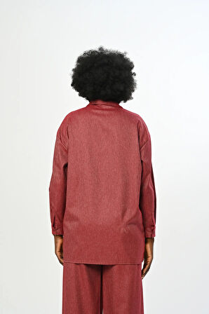 KADIN DÜZ RENK TEK CEPLİ GÖMLEK