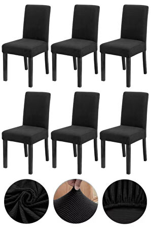 Bambu Nano Kumaş Likralı Yıkanabilir 6'lı Sandalye Kılıfı Lastikli Sandalye Örtüsü (6ADET)