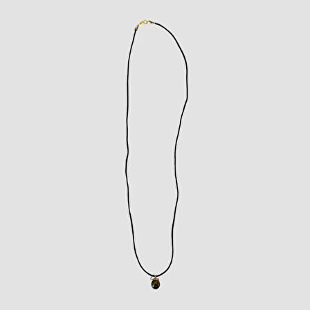 Uretti - Tuğba 6667 - El Yapımı Doğal Taş Kaplan Gözü Kolye - 35 cm