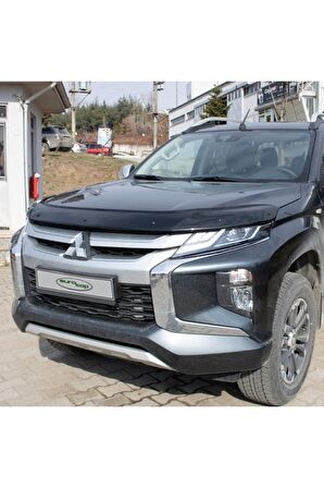 Mitsubishi L200 Ön Kaput Koruma Rüzgarlığı 3 mm Akrilik Parlak Siyah Deflektör 2019