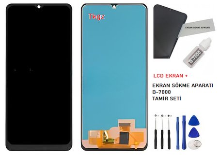 Samsung Galaxy A22  -4G - SM-A225 Uyumlu Lcd Ekran Dokunmatik SERVİS Orijinali + B-7000 + TAMİR SETİ