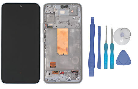 Samsung Galaxy A54 5G SM-A546 Uyumlu Lcd Ekran Dokunmatik SERVİS Orijinali BEYAZ ÇITALI + TAMİR SETİ