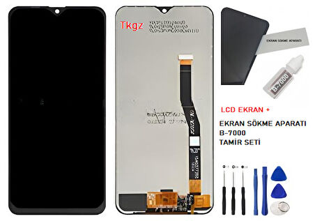Samsung Galaxy M20 - SM-M205 Uyumlu Lcd Ekran Dokunmatik SERVİS Orijinali + B-7000 + TAMİR SETİ